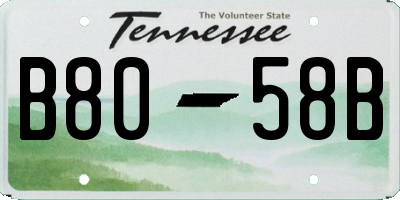 TN license plate B8058B