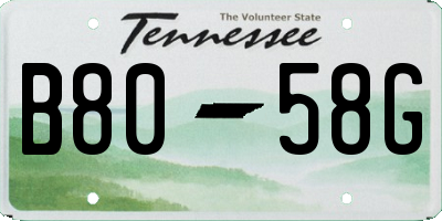 TN license plate B8058G