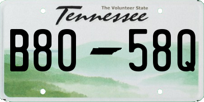 TN license plate B8058Q