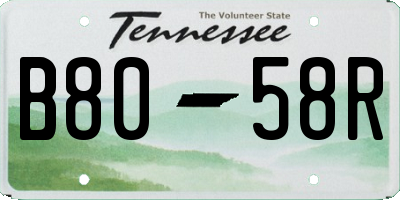 TN license plate B8058R