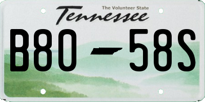 TN license plate B8058S