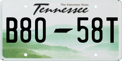 TN license plate B8058T