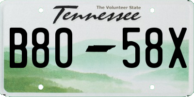 TN license plate B8058X
