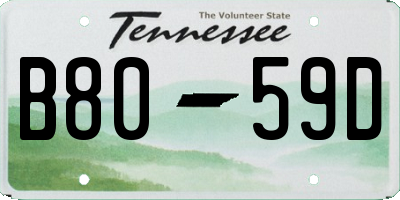 TN license plate B8059D