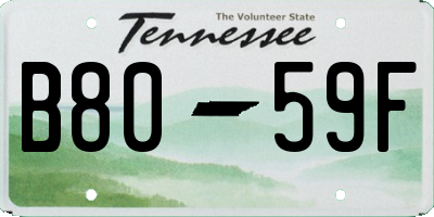 TN license plate B8059F