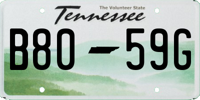 TN license plate B8059G