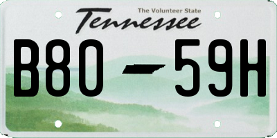 TN license plate B8059H