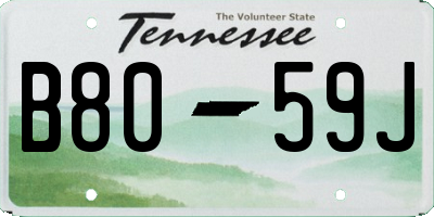 TN license plate B8059J