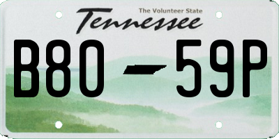 TN license plate B8059P
