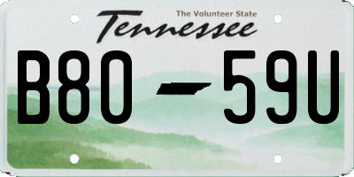 TN license plate B8059U