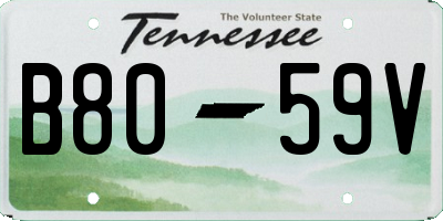 TN license plate B8059V