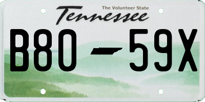 TN license plate B8059X