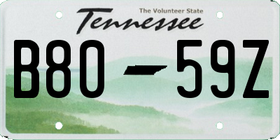 TN license plate B8059Z