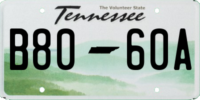 TN license plate B8060A