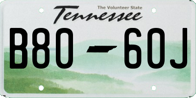 TN license plate B8060J