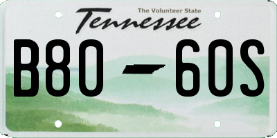 TN license plate B8060S