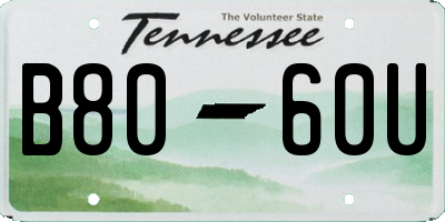 TN license plate B8060U