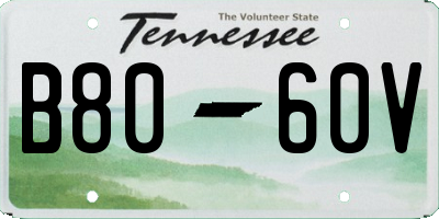TN license plate B8060V