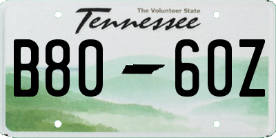 TN license plate B8060Z