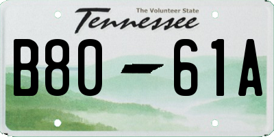 TN license plate B8061A