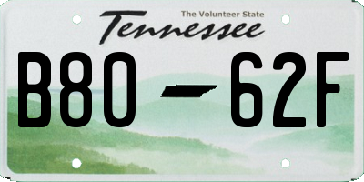 TN license plate B8062F