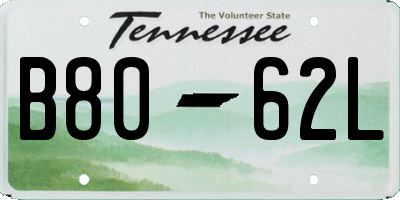 TN license plate B8062L