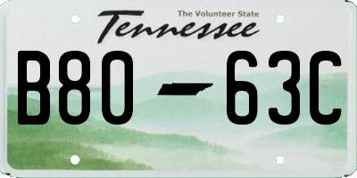 TN license plate B8063C