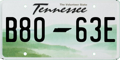 TN license plate B8063E