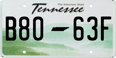 TN license plate B8063F