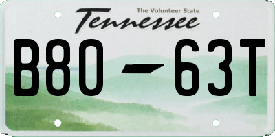 TN license plate B8063T