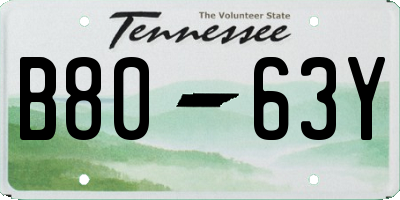 TN license plate B8063Y