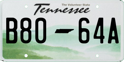 TN license plate B8064A
