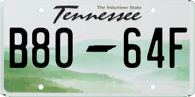 TN license plate B8064F