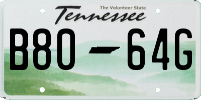 TN license plate B8064G