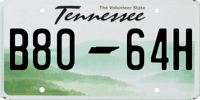 TN license plate B8064H