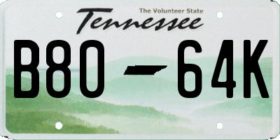 TN license plate B8064K