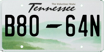 TN license plate B8064N