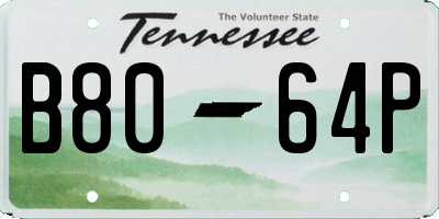 TN license plate B8064P