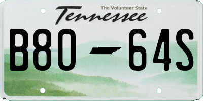 TN license plate B8064S