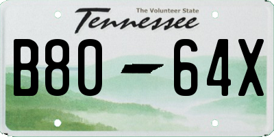 TN license plate B8064X