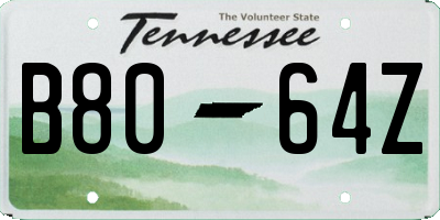 TN license plate B8064Z