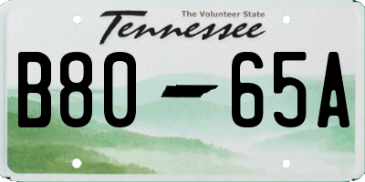 TN license plate B8065A