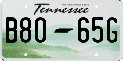 TN license plate B8065G