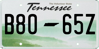 TN license plate B8065Z