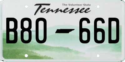 TN license plate B8066D