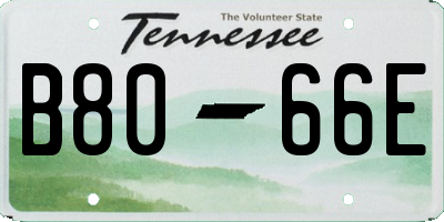 TN license plate B8066E