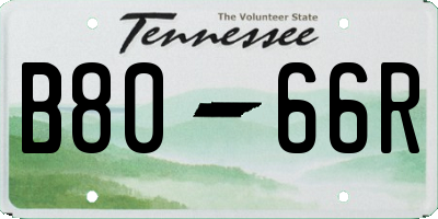 TN license plate B8066R