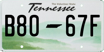 TN license plate B8067F