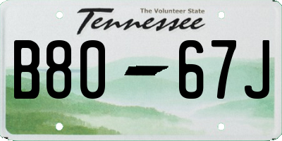 TN license plate B8067J