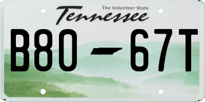 TN license plate B8067T